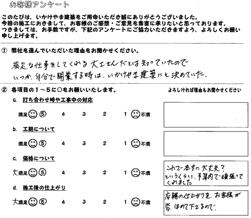 リフォーム　お料理　吾いち様